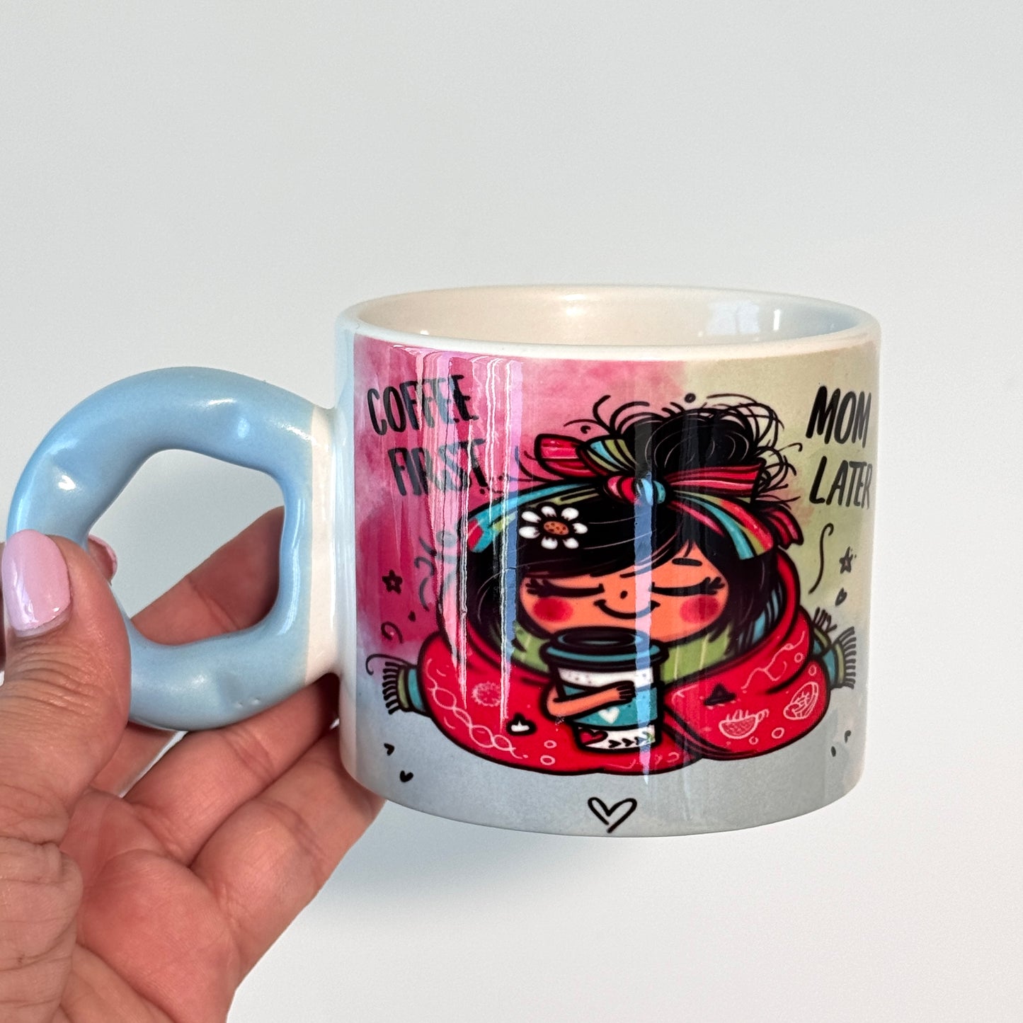 Coffee First | Printed Cute Handle Mug