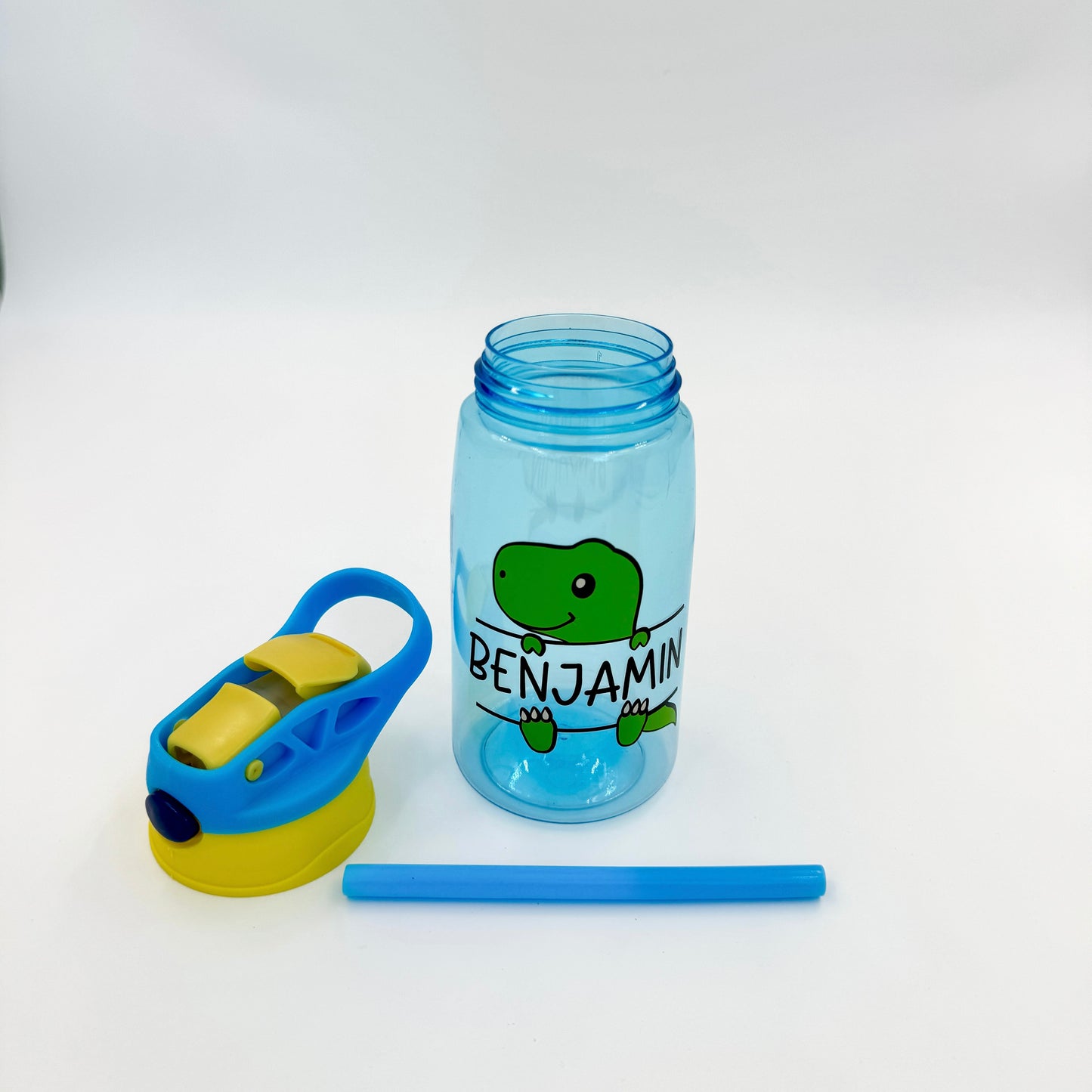 Personalized - Blue Dino Water Bottle 16oz