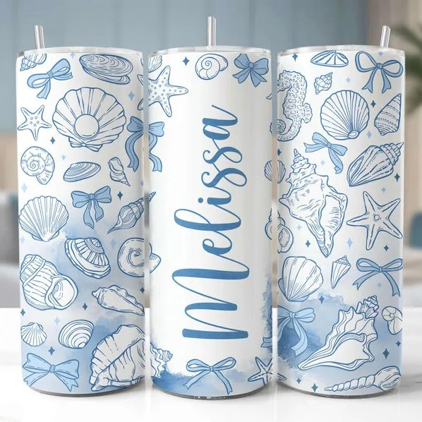 Custom Name - Seashell Tumbler