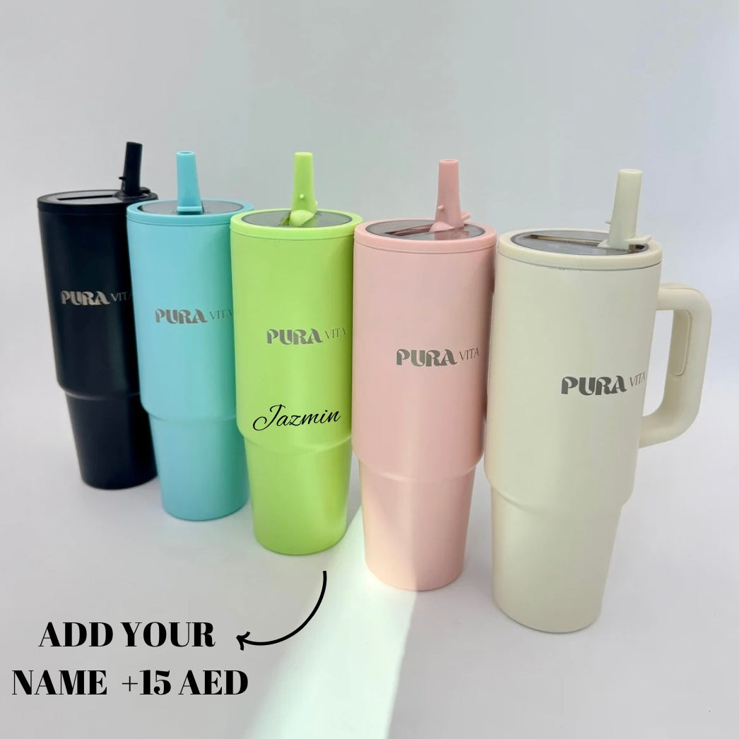 Grown-Up Sips - 30 oz Stainless Steel Insulated Tumbler - Light Pink