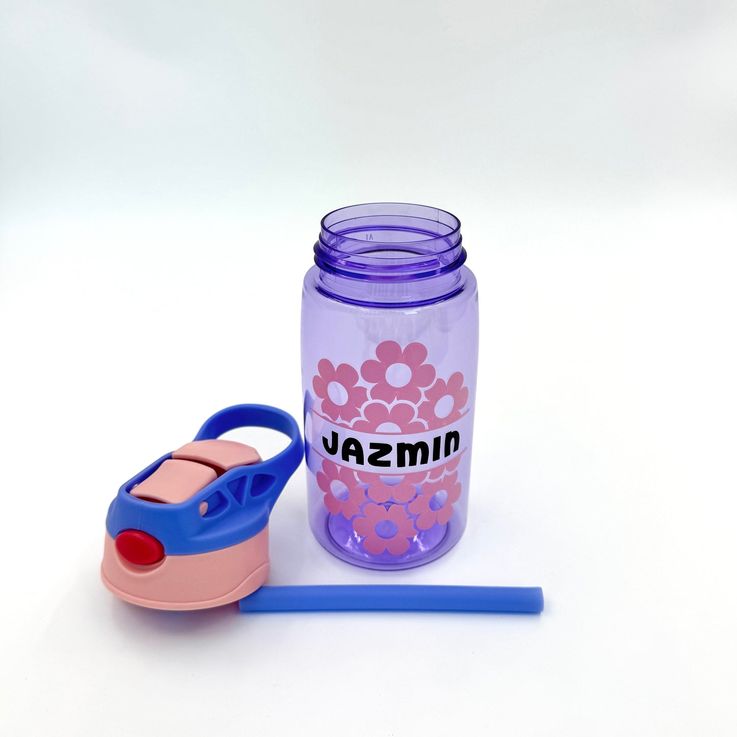 Personalized - Purple Floral Water Bottle 16oz