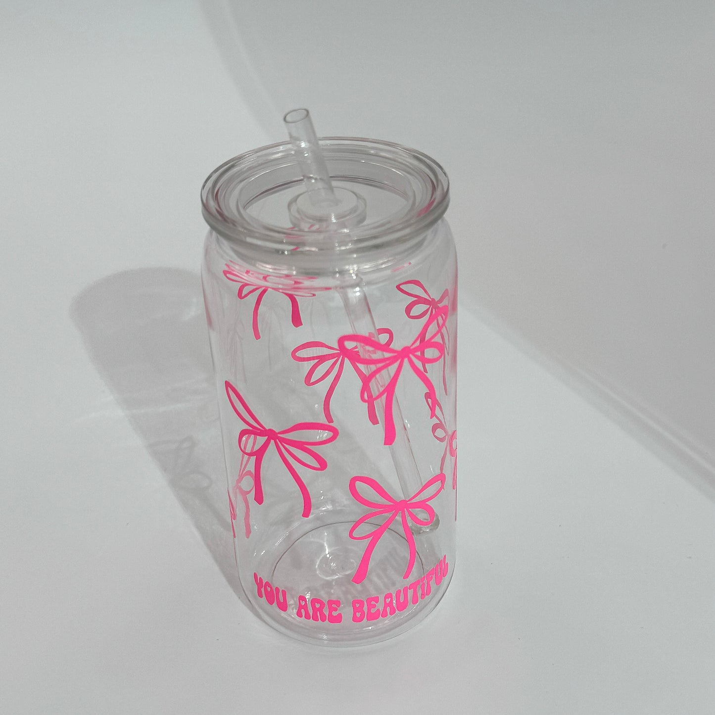 Bow Tie Cup with Lid & Straw
