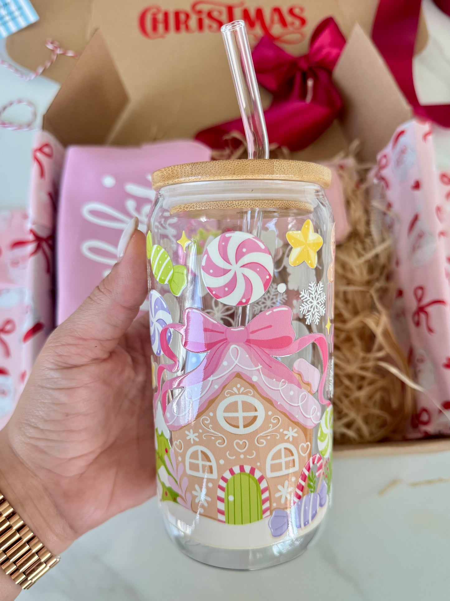 Gingerbread Candy Glass Cup – Limited Christmas Edition