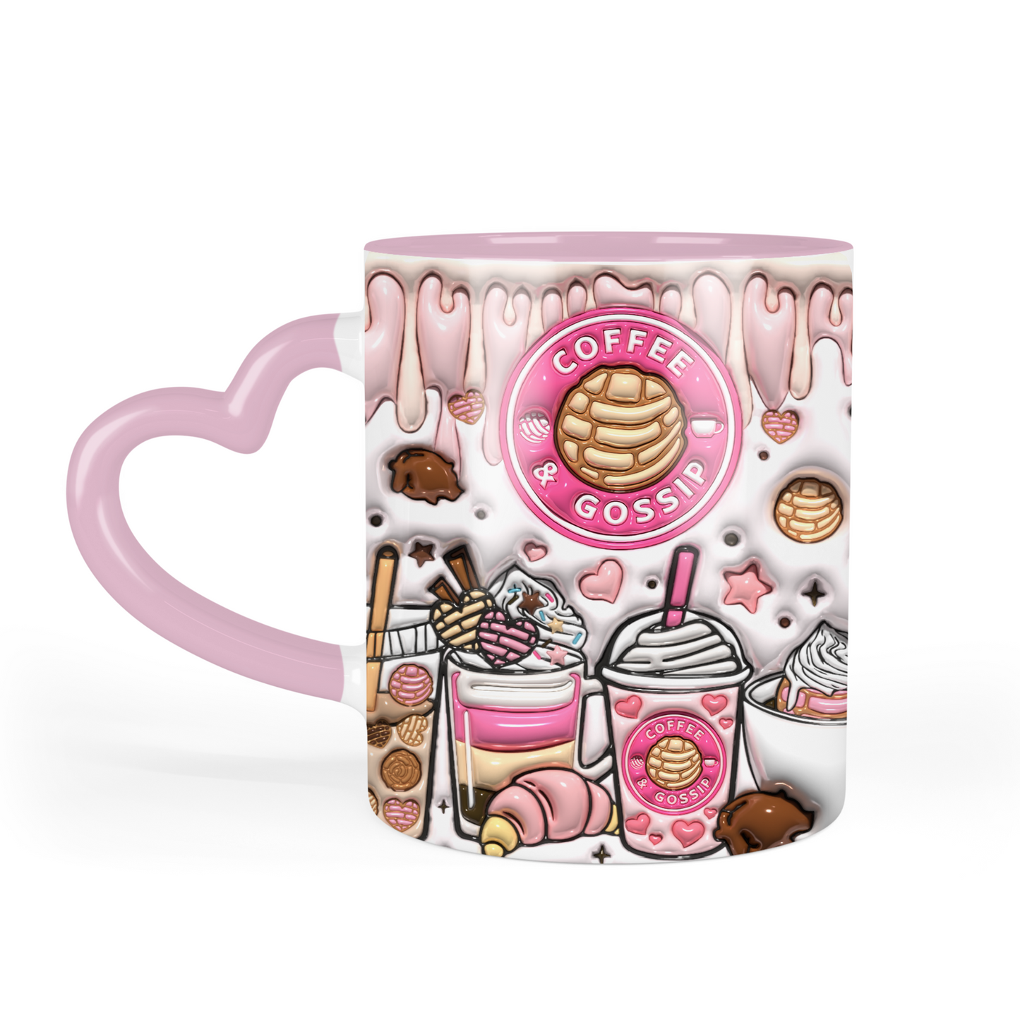 Coffee & Gossip Custom Printed Heart Mug