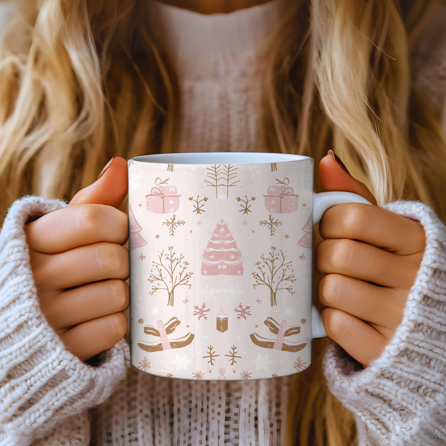 Pink Christmas Mug