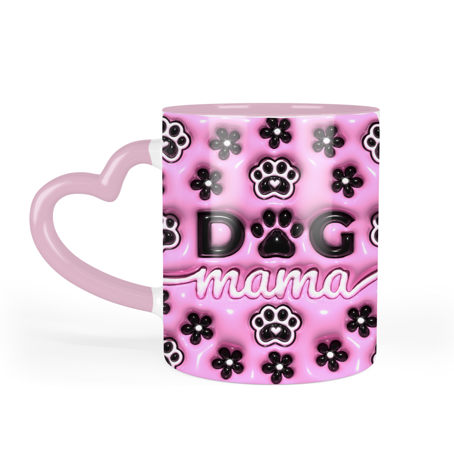 Dog Mama Custom Printed Heart Mug