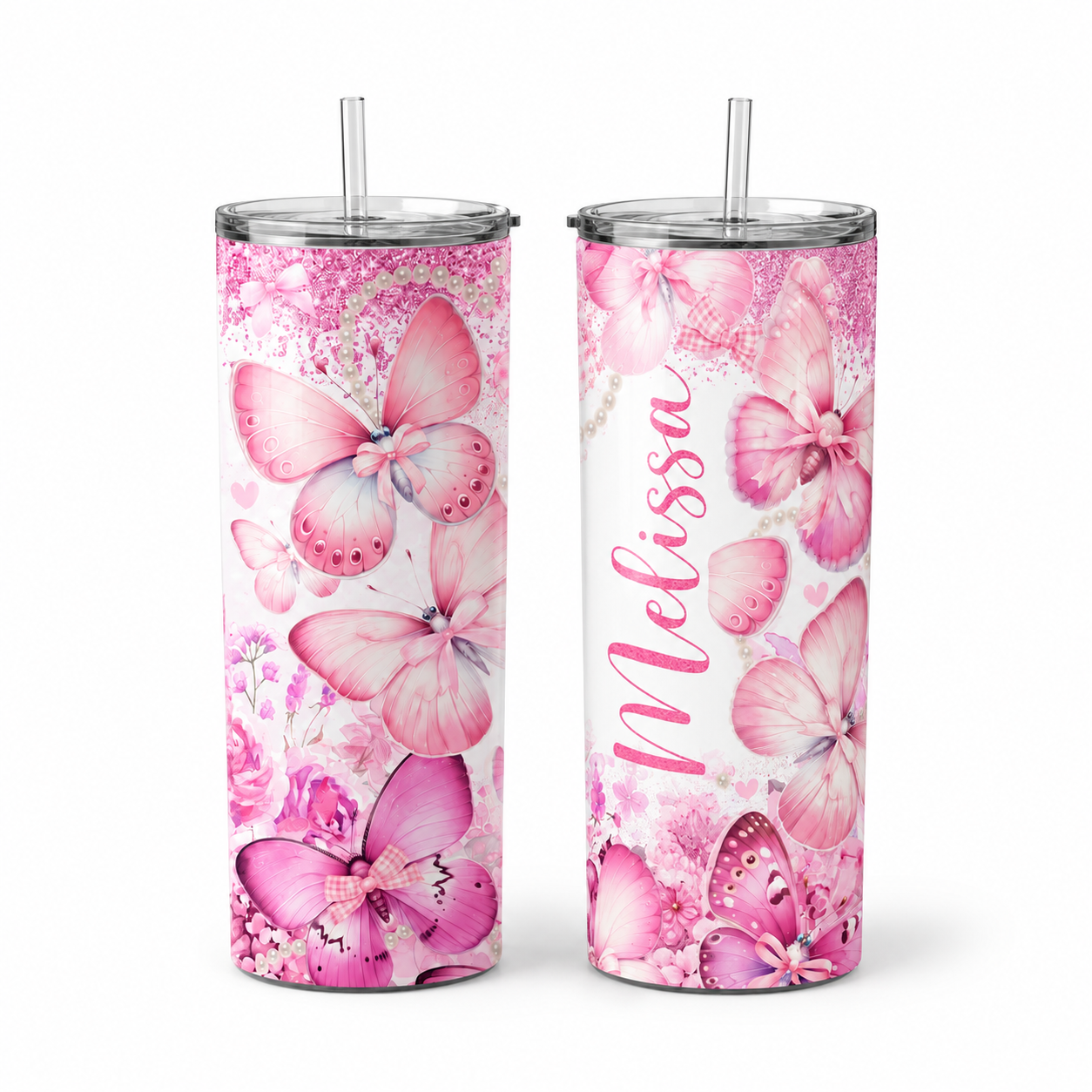 Custom Name - Butterfly Tumbler