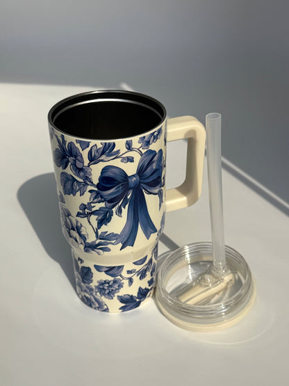 Classic Blue Bow Tumbler – 20 oz