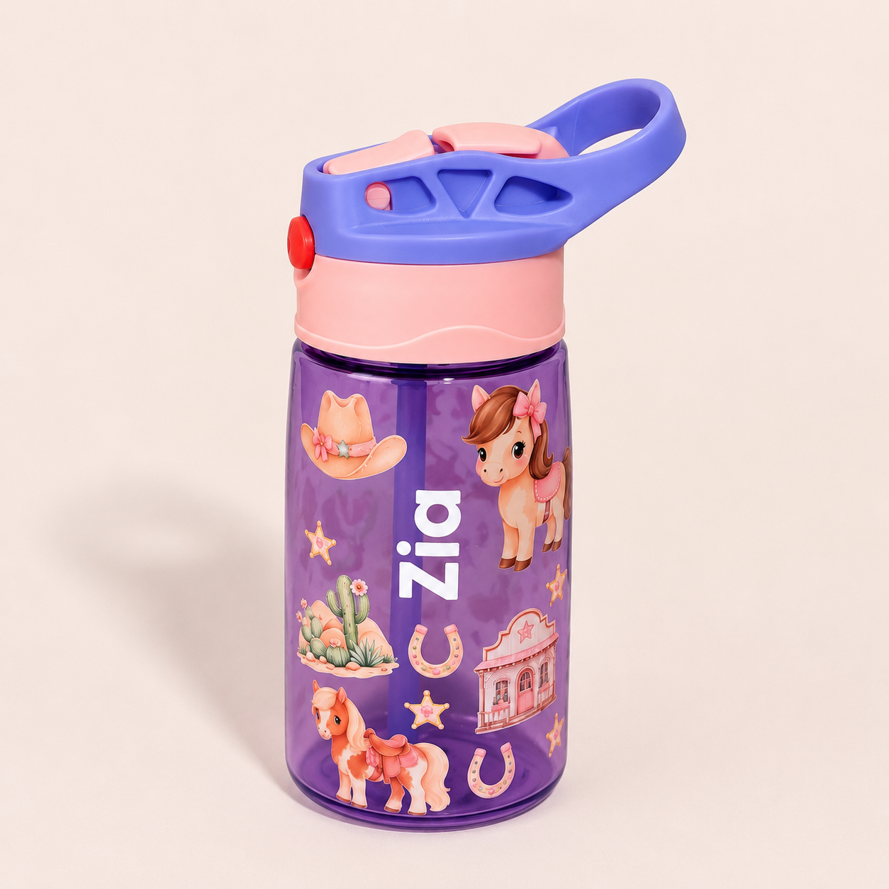Personalized - Cowgirl Water Bottle 16oz