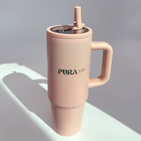 Grown-Up Sips - 30 oz Stainless Steel Insulated Tumbler - Light Pink