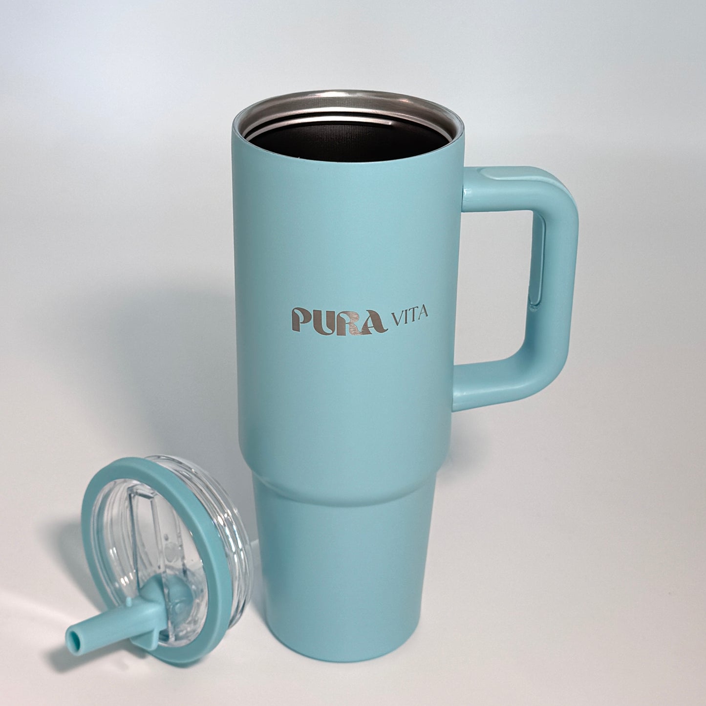 Grown-Up Sips - 30 oz Stainless Steel Insulated Tumbler - Light Blue