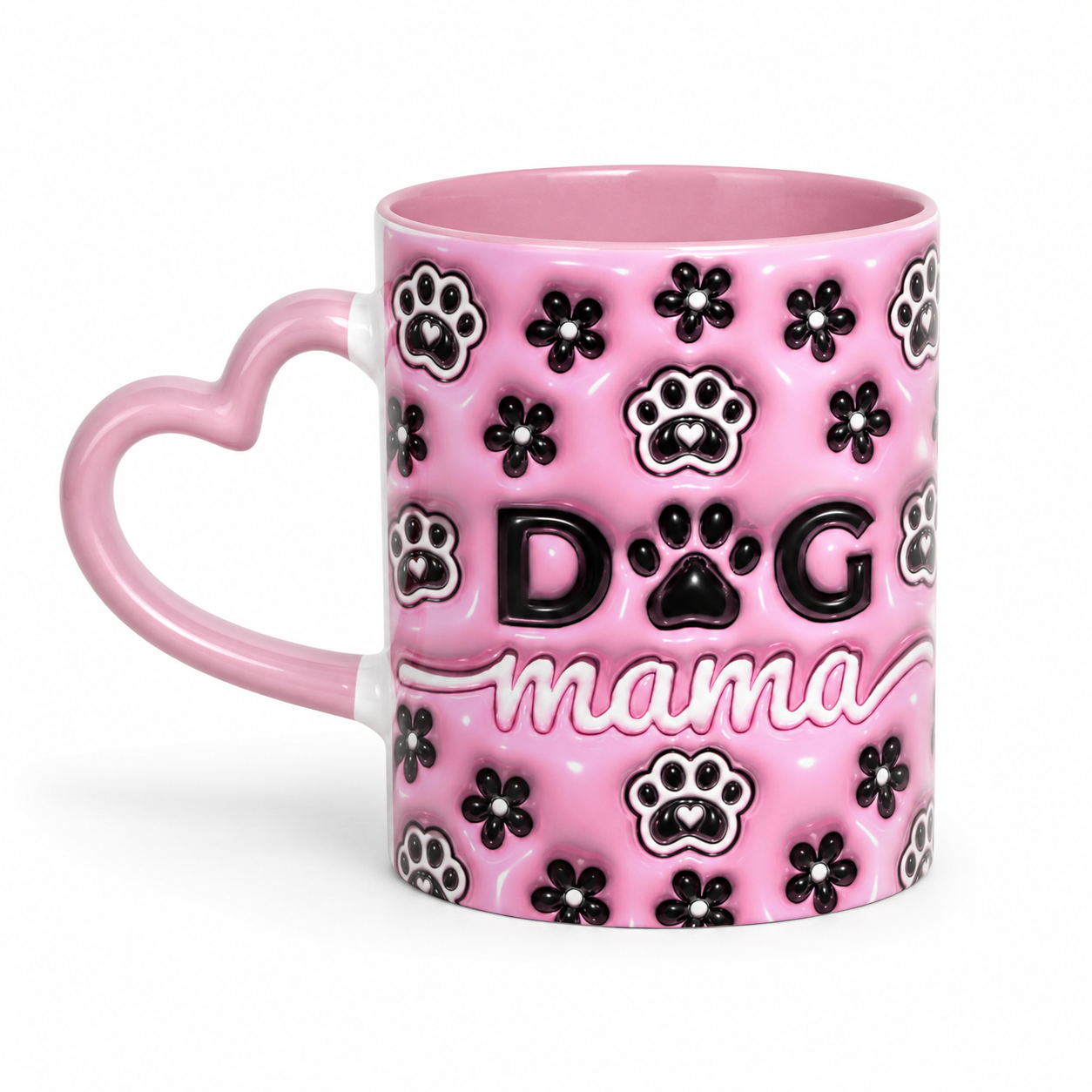 Dog Mama Custom Printed Heart Mug