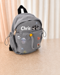 Personalized Kids Backpack - Grey Sealife