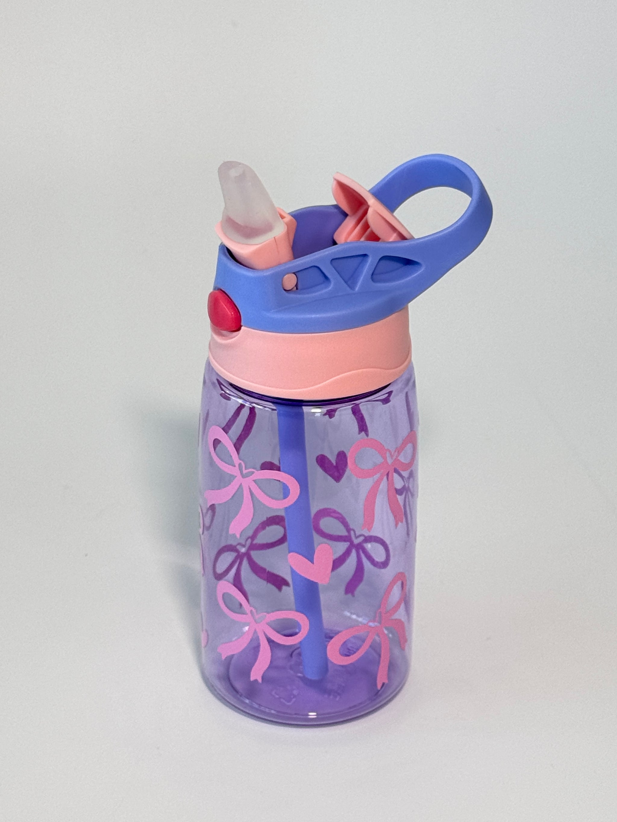 Personalized - Hearts & Bows Water Bottle 16 oz