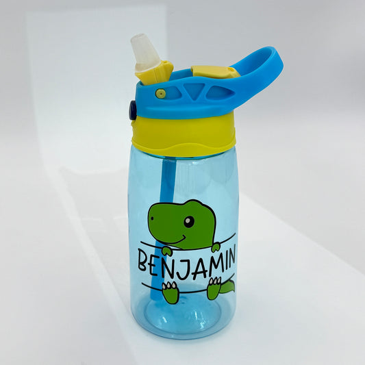 Personalized - Blue Dino Water Bottle 16oz