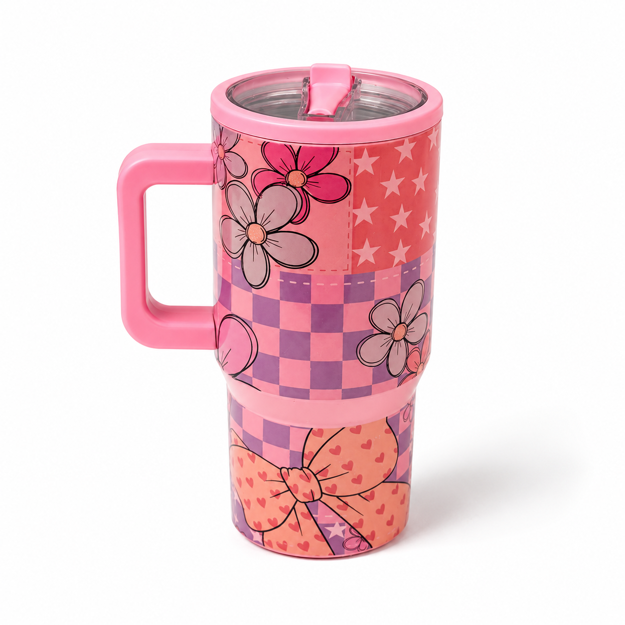 Pink Patchwork Dream Tumbler – 20 oz
