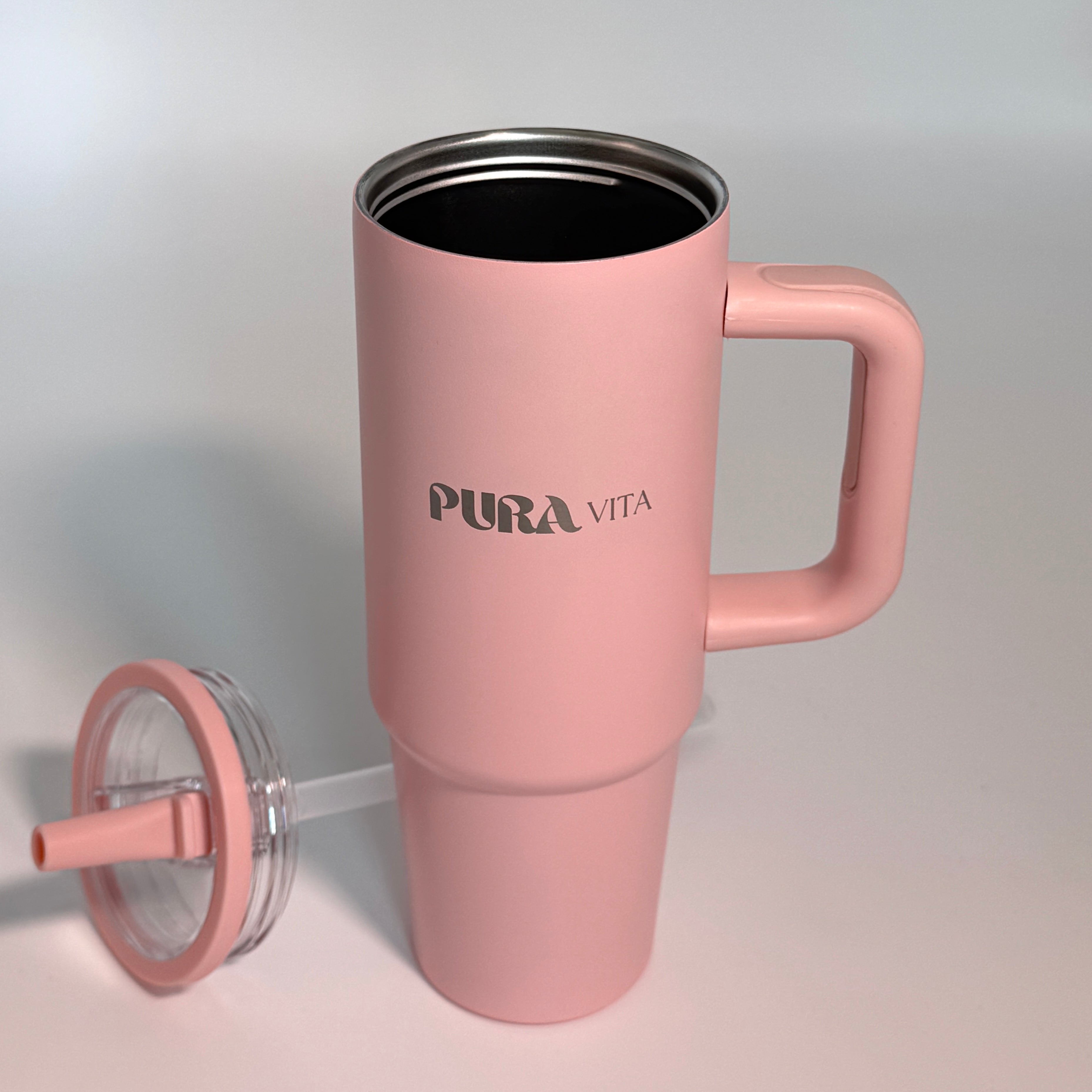 Grown-Up Sips - 30 oz Stainless Steel Insulated Tumbler - Light Pink