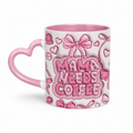 Mama Needs Coffee Custom Printed Heart Mug