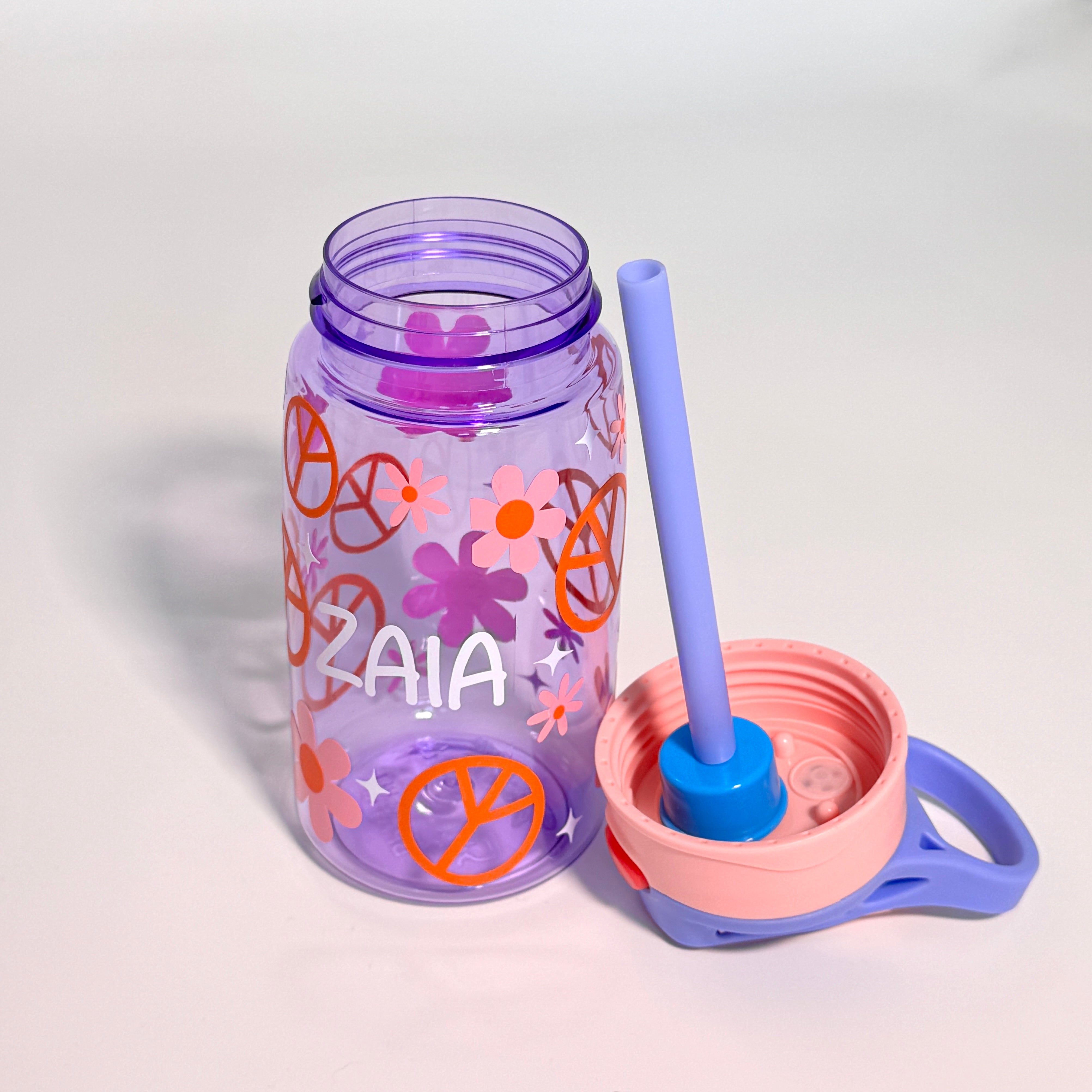 Personalized - Flowers Water Bottle 16 oz