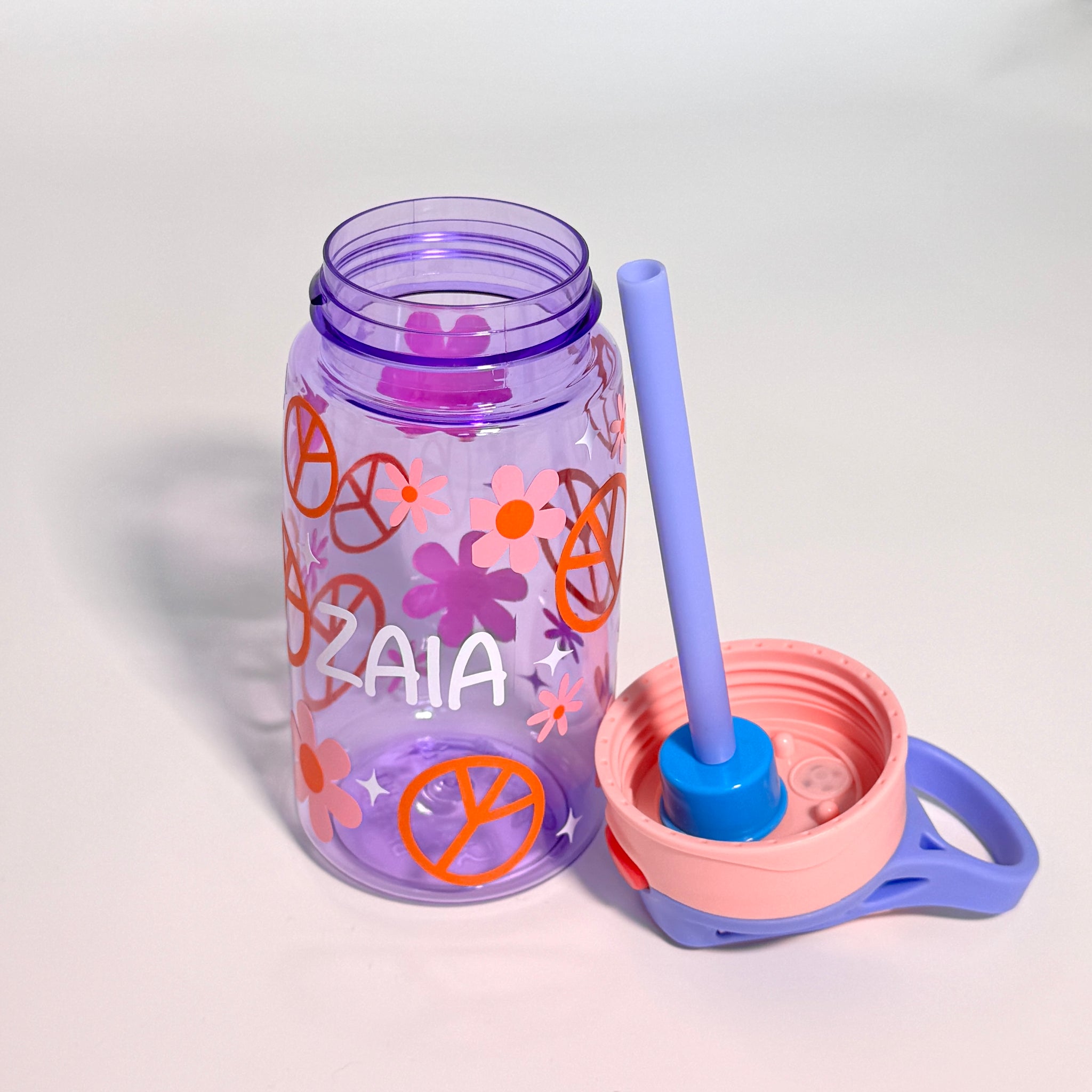 Personalized - Flowers Water Bottle 16 oz