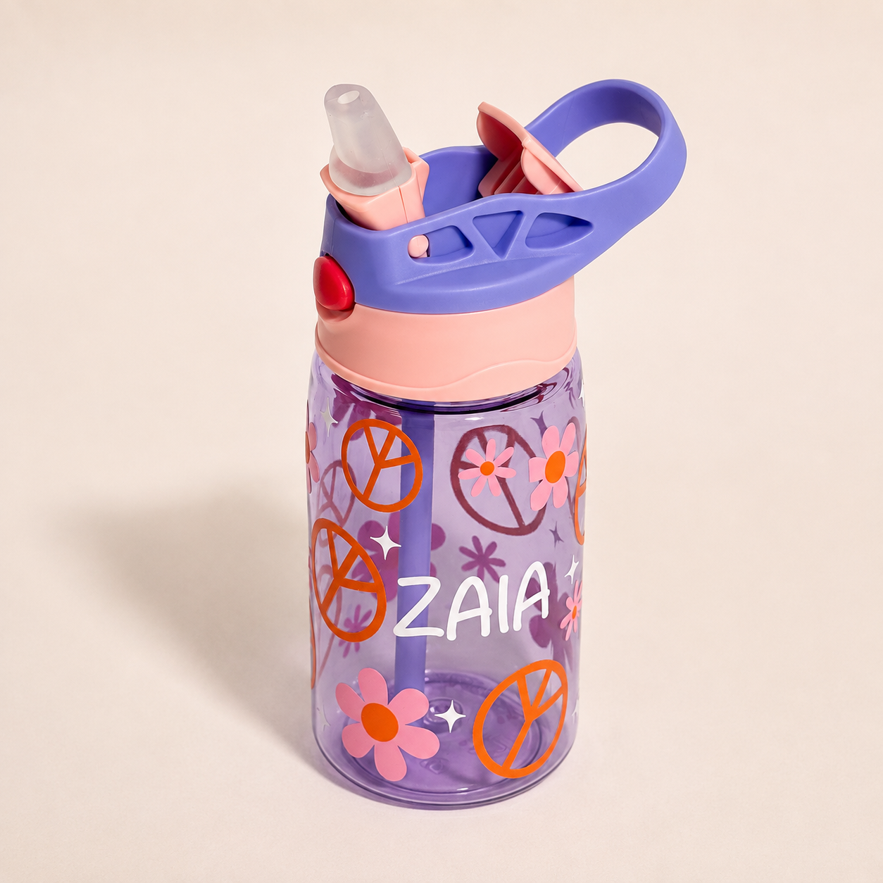 Personalized - Flowers Water Bottle 16 oz