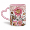 Coffee & Gossip Custom Printed Heart Mug
