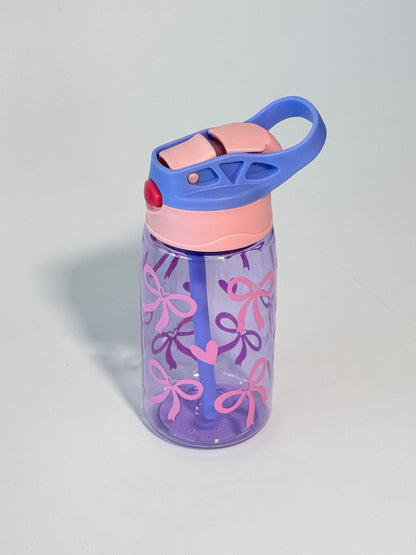 Personalized - Hearts & Bows Water Bottle 16 oz