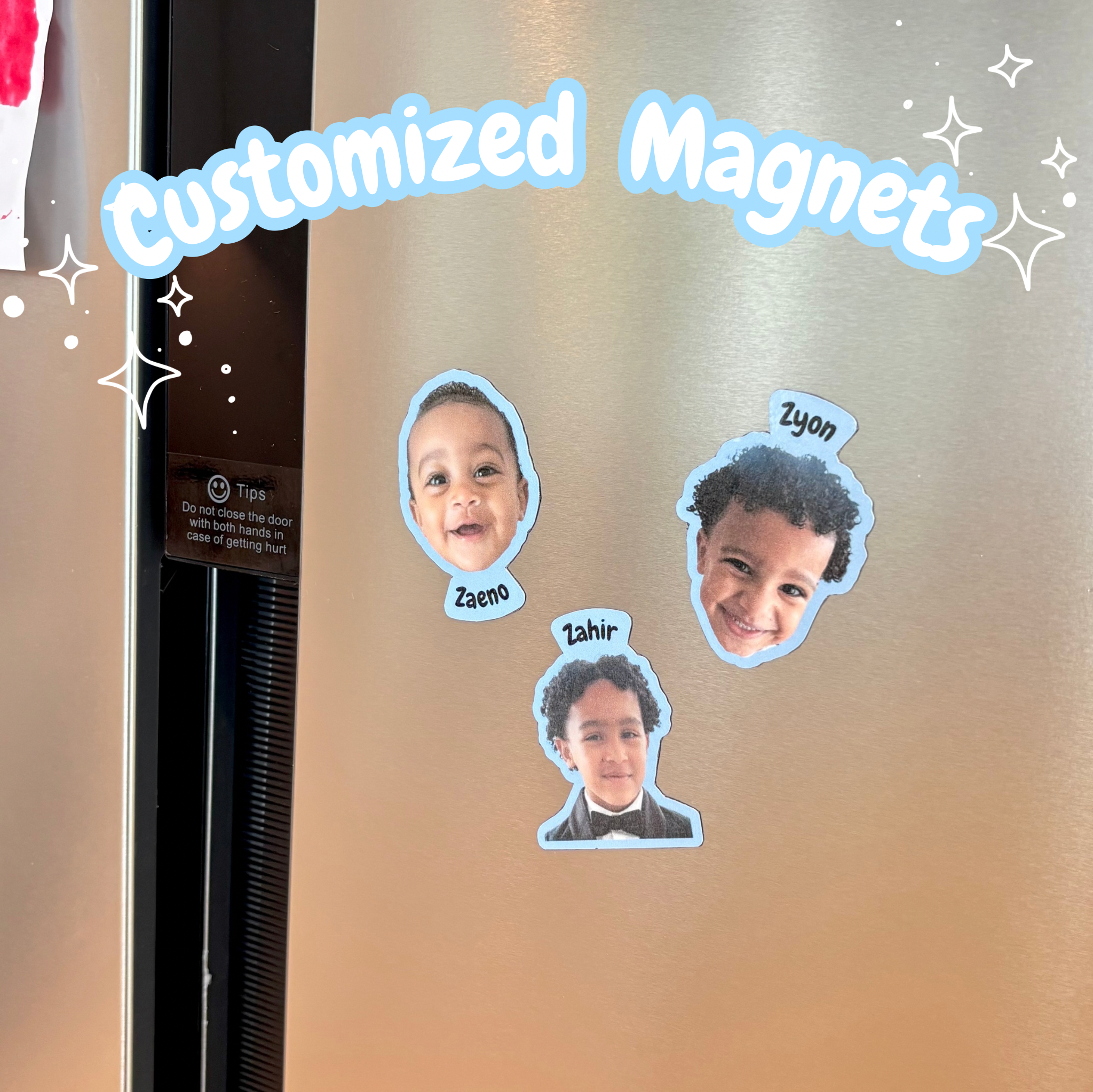 Custom Photo & Name Magnets – Set of 3