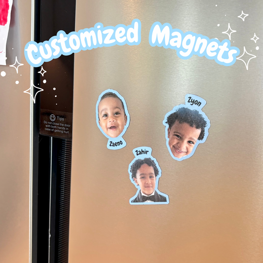 Custom Photo & Name Magnets – Set of 3