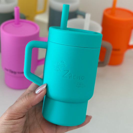 The Tiny Tumbler - Silicone Edition 9oz - Green Cars