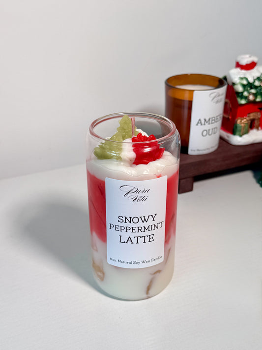 SNOWY PEPPERMINT LATTE| 16 oz Candle