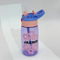 Personalized - Purple Floral Water Bottle 16oz