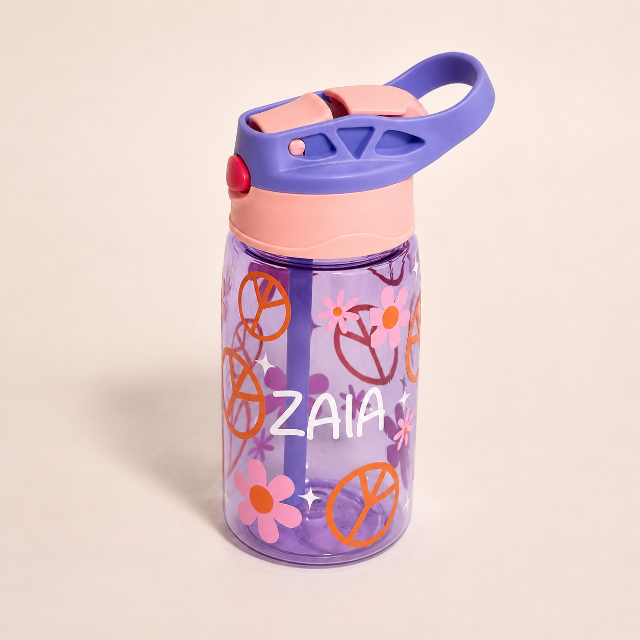 Personalized - Flowers Water Bottle 16 oz