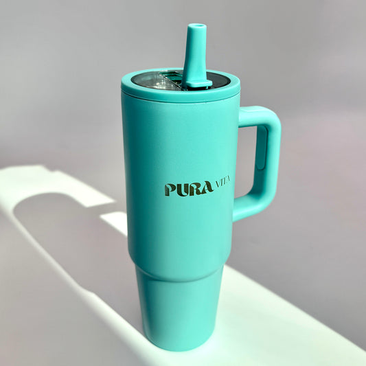 Grown-Up Sips - 30 oz Stainless Steel Insulated Tumbler - Light Blue