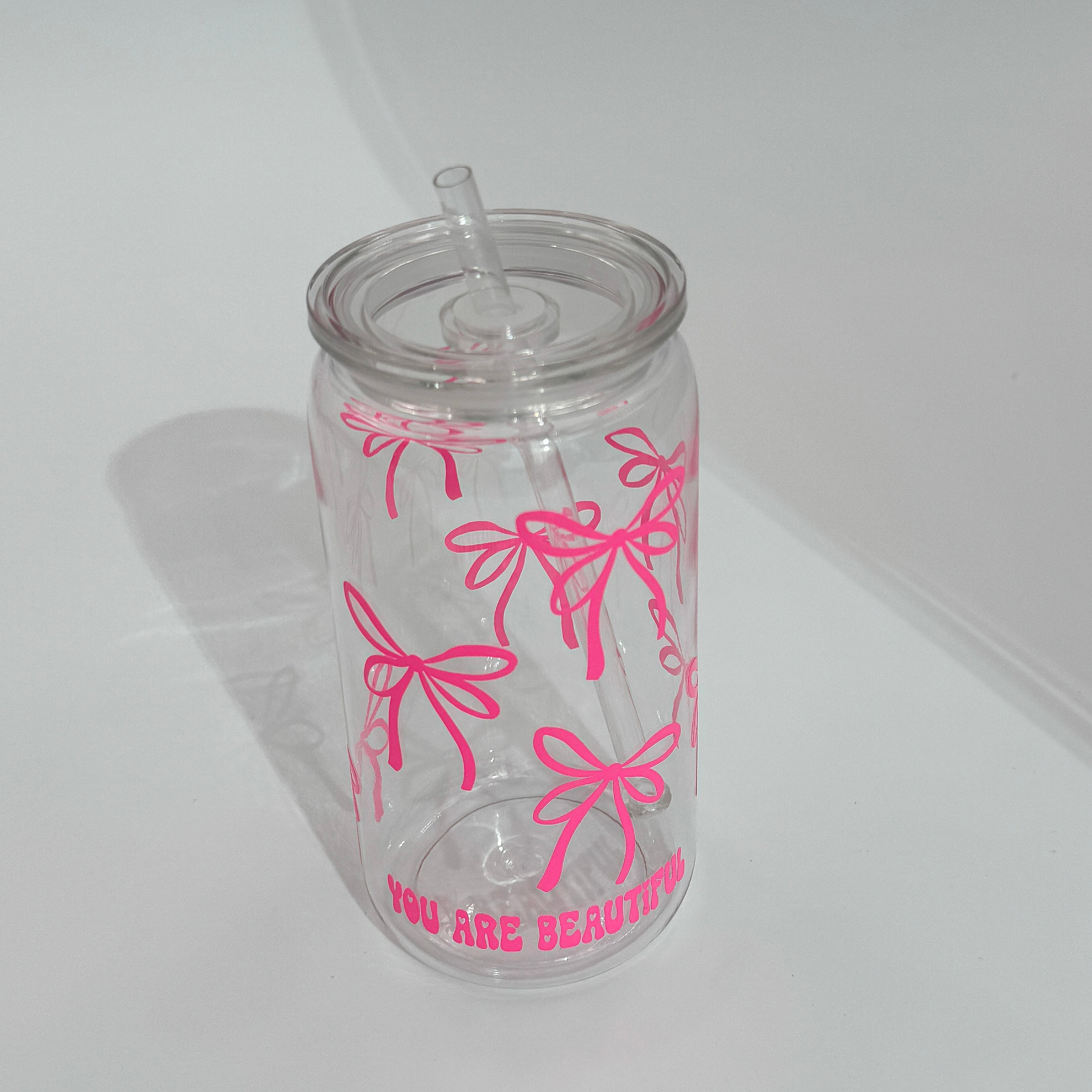 Bow Tie Cup with Lid & Straw