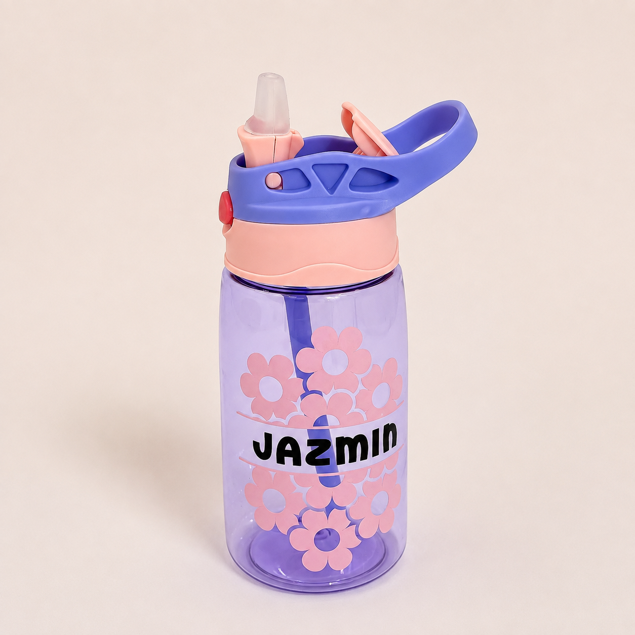 Personalized - Purple Floral Water Bottle 16oz
