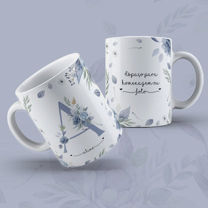 Custom Name + Text Floral Printed Mug