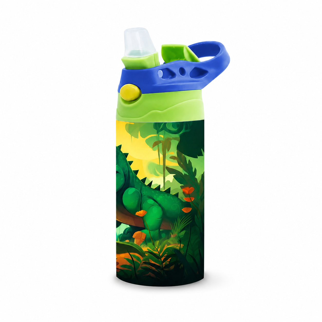 Personalized Green Dinosaur Tumbler - 12 oz