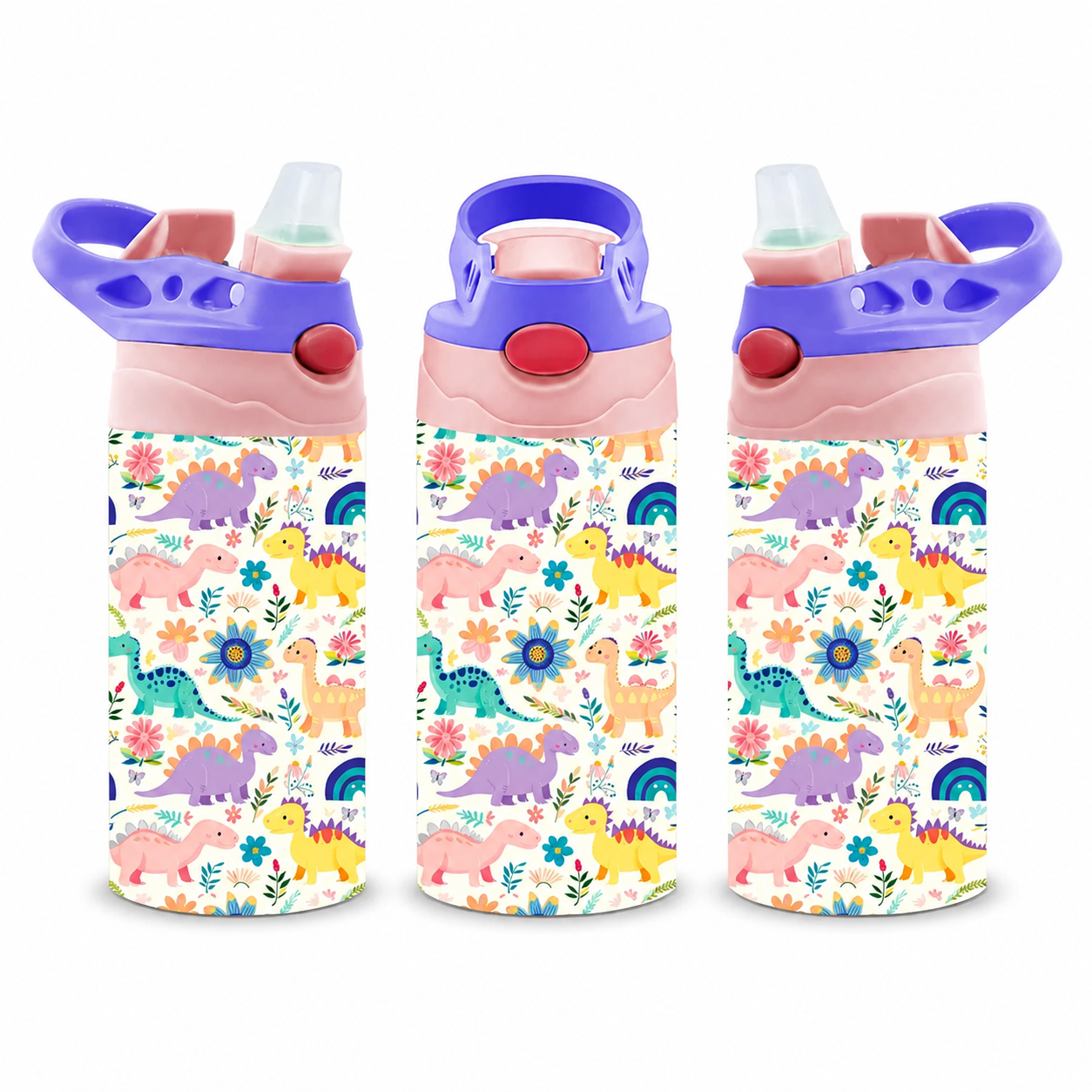 Personalized Girly Dinosaur Tumbler - 12oz