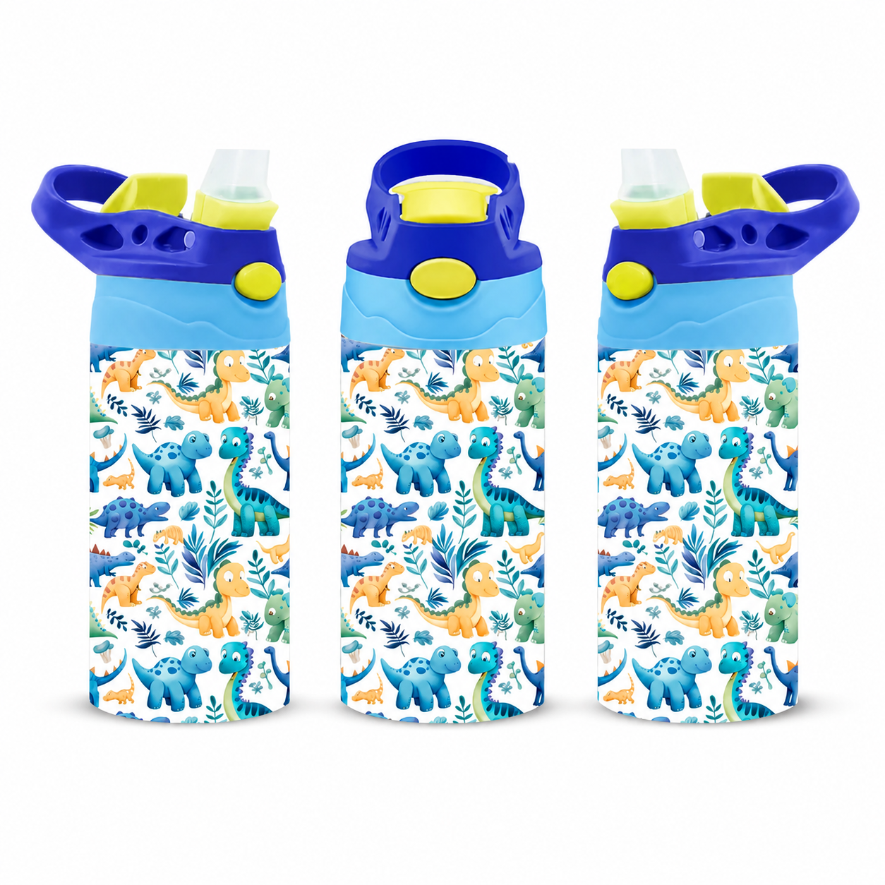 Personalized Blue Dinosaur Tumbler - 12oz