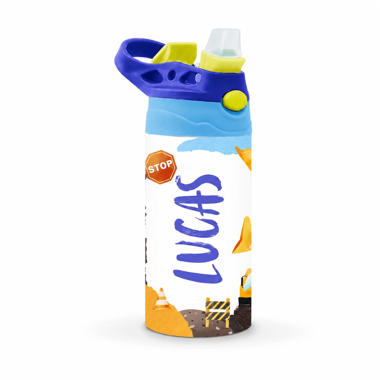 Personalized Construction Trucks Tumbler - 12oz