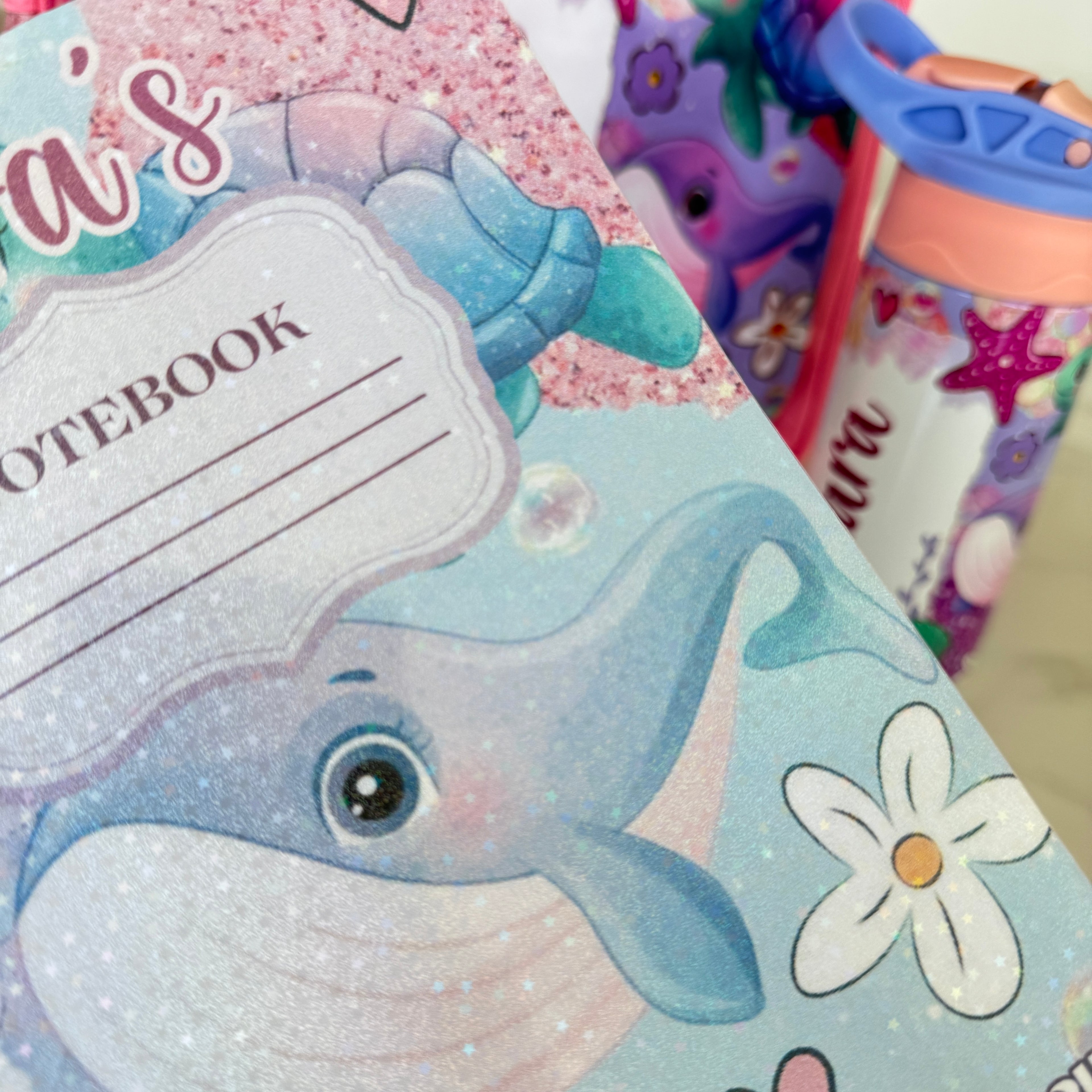 Custom Kids A5 Notebook- Ocean Sparkle