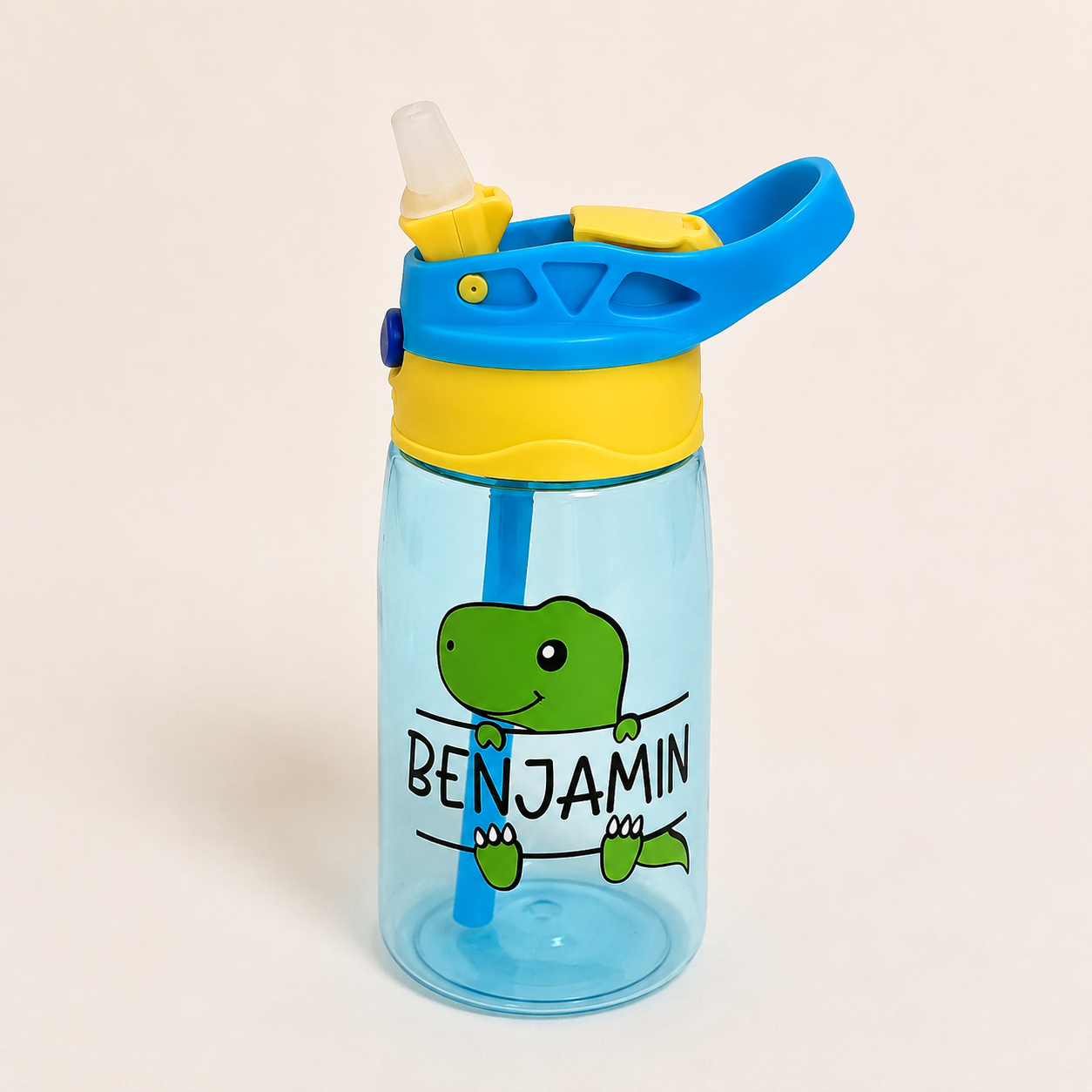 Personalized - Blue Dino Water Bottle 16oz