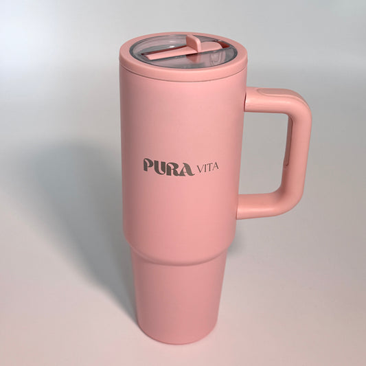 Grown-Up Sips - 30 oz Stainless Steel Insulated Tumbler - Light Pink