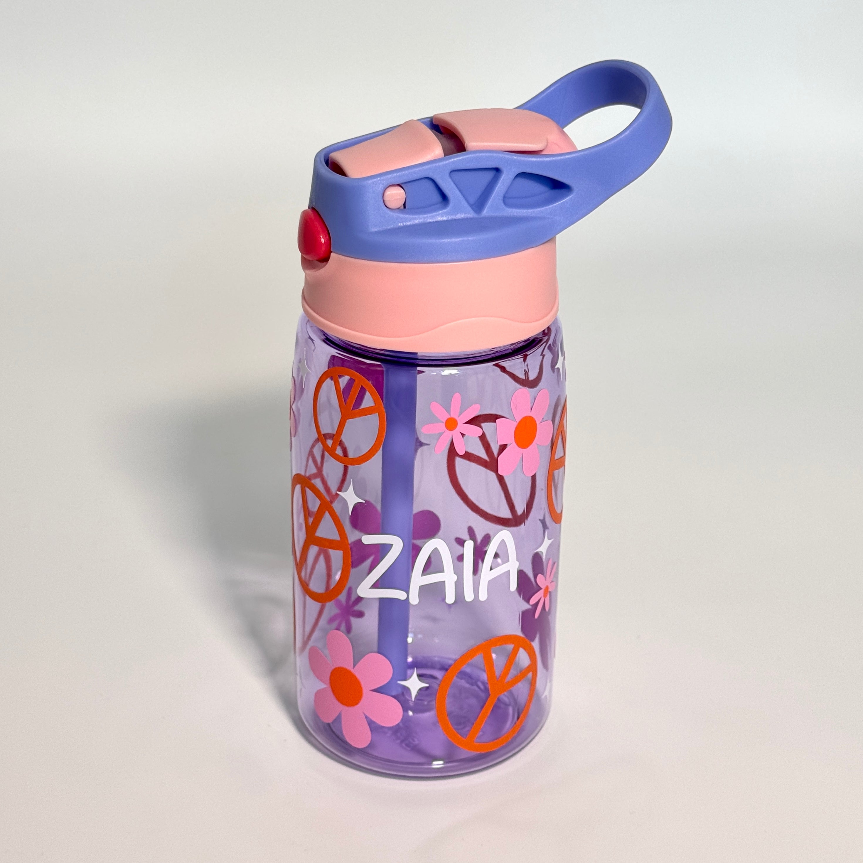 Personalized - Flowers Water Bottle 16 oz