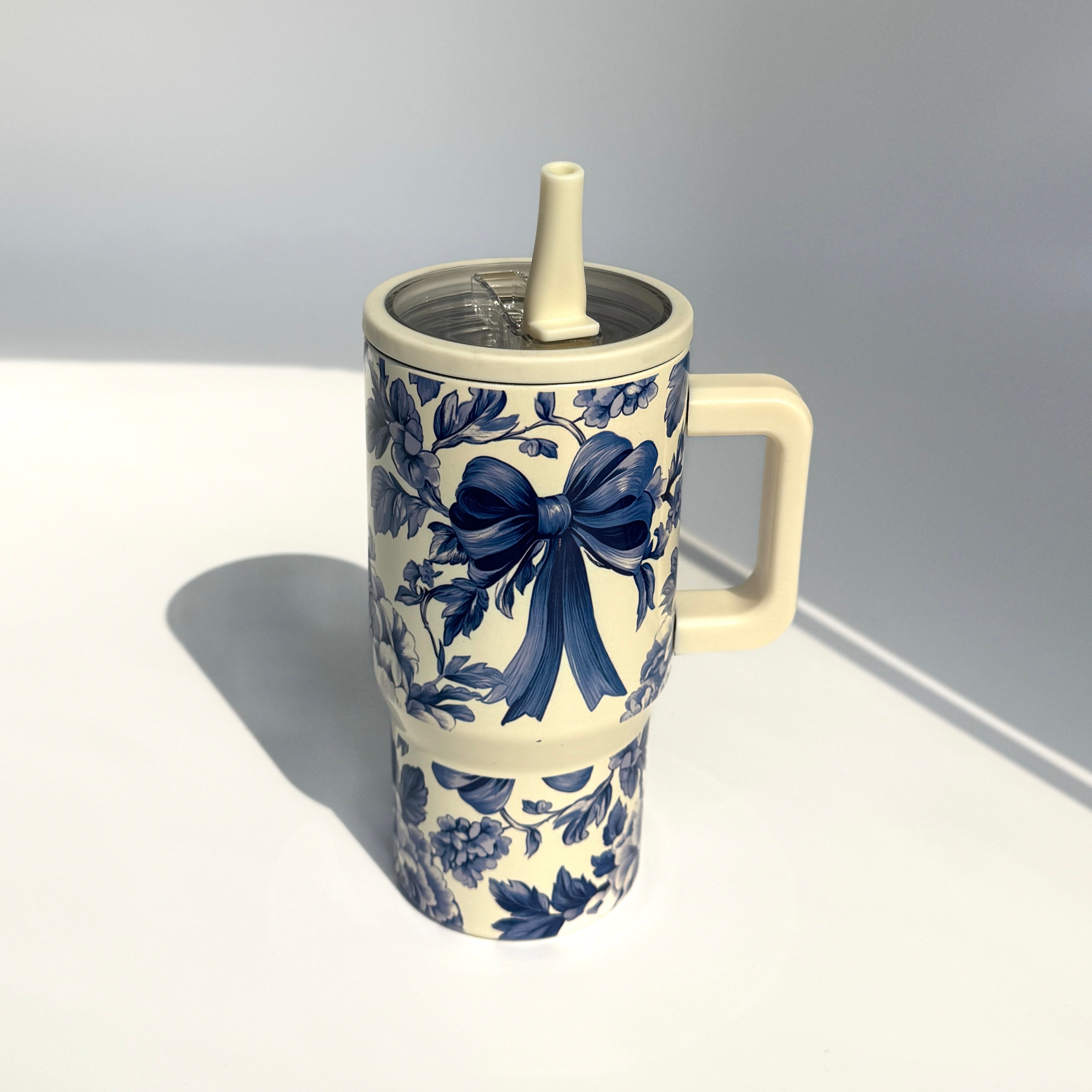 Classic Blue Bow Tumbler – 20 oz