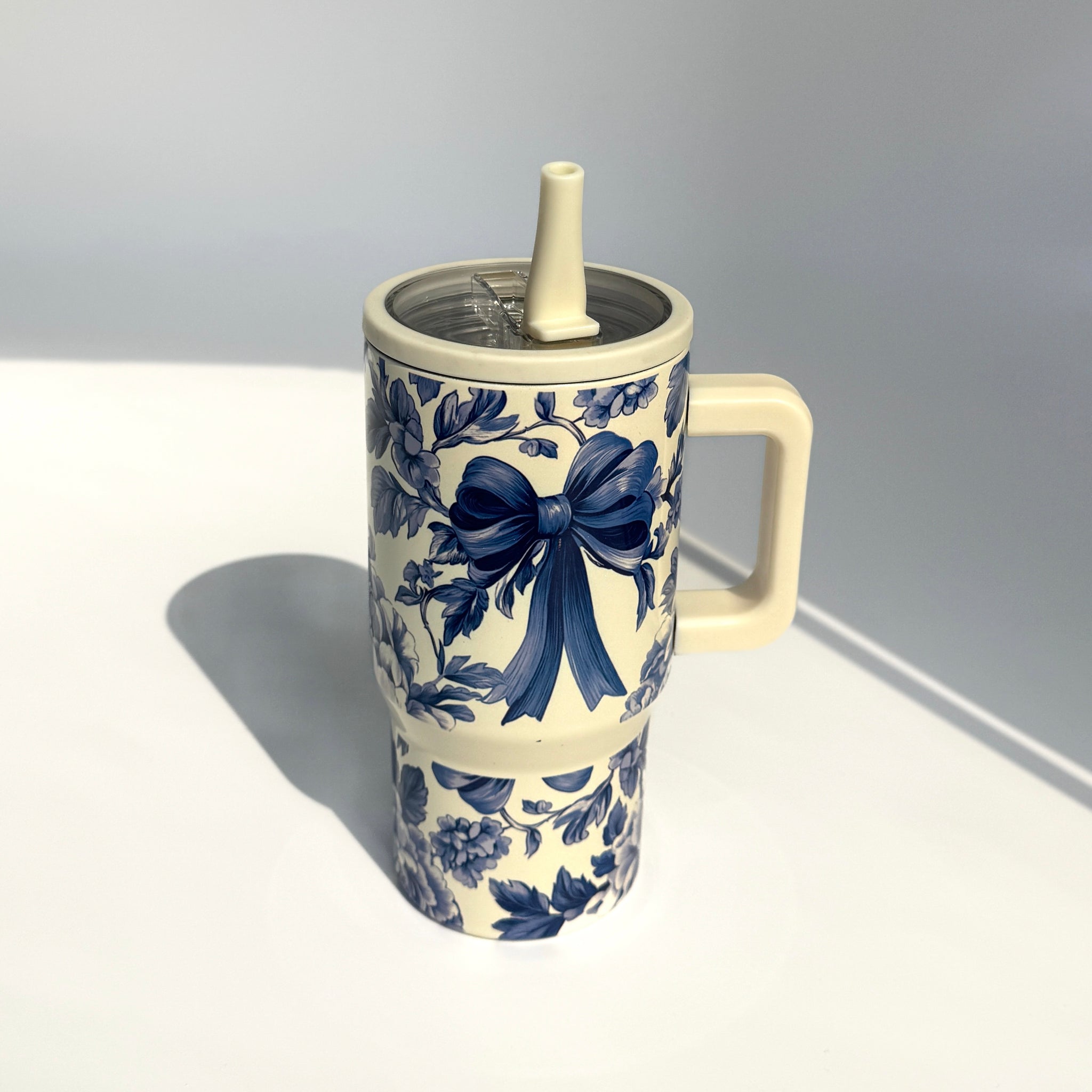 Classic Blue Bow Tumbler – 20 oz
