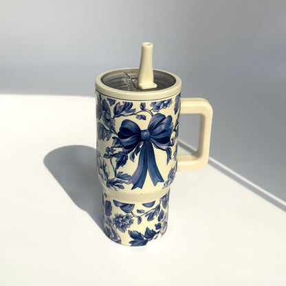 Classic Blue Bow Tumbler – 20 oz