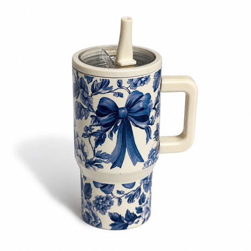 Classic Blue Bow Tumbler – 20 oz