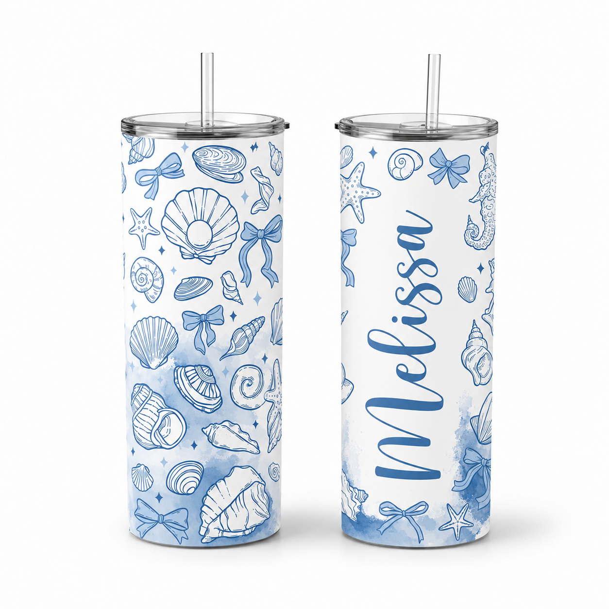 Custom Name - Seashell Tumbler